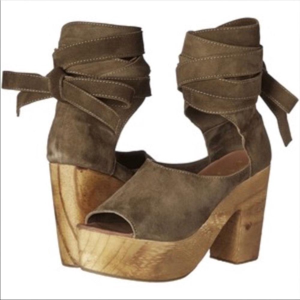 Free People Suede, Tie-Up Heels